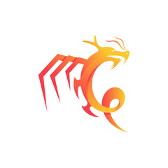 dragon modern mascot logo vector template