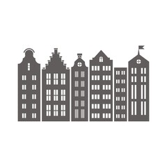 Silhouettes of European houses