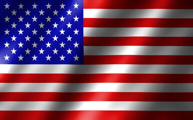 Naklejka premium 3D rendering of the waving flag United States of America