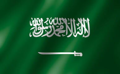 3D rendering of the waving flag Saudi Arabia