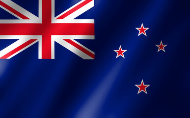 3D rendering of the waving flag New Zealand