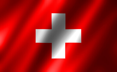 3D rendering of the waving flag  Switzerland