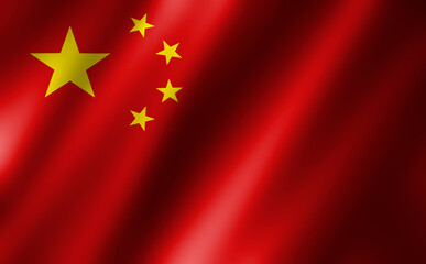 3D rendering of the waving flag China