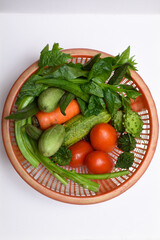 fresh vegetables on white background 