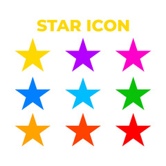 set multi color STAR icon with multi color, vector icon logo
