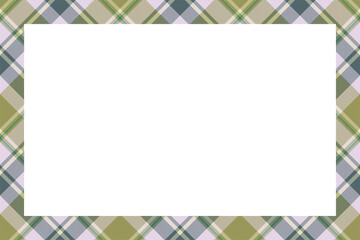 Vintage frame vector. Scottish border pattern retro style. Tartan plaid ornament.