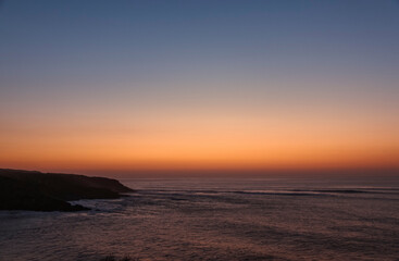 A summer dusk during the sunrise in Portuguese coast