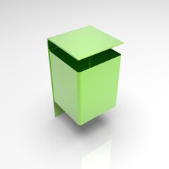 3d image of Metal rectangular street urn 2 v3