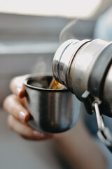 coffee maker with coffee cup