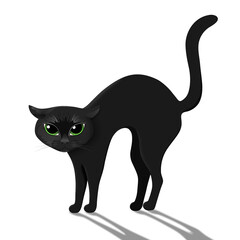 Black cat, Halloween vector illustration