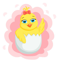 It's a girl, baby chick with bow
