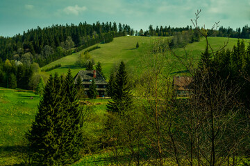 Fototapeta na wymiar Góry Suche w okolicach Wałbrzycha w Polsce. Suche Mountains near Wałbrzych in Poland.
