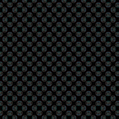 Fototapeta na wymiar Bright border effect illustration, with repetitive geometric shapes covering the minimal black background. Web design, wallpaper, digital graphics, packaging, objects and artistic decorations.