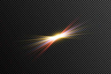 Abstract lines with glow light effect. Glow special light effect. Glowing lines on transparent background. Lines vector.