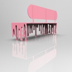 3d image of Bench with paint drops v5
