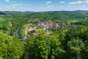 Panorama of the city of Wlen - Valley of the Bobr River near Jelenia Gora © Marcin