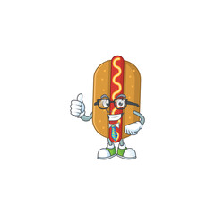 cartoon drawing concept of hotdog as a successful businessman