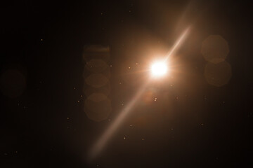 Lens Flare ,Sun Flare on black background object design.