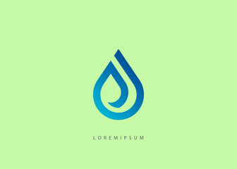 Drop Water Logo - Water Loop Vector.  Linear Gradient Logo Illustration