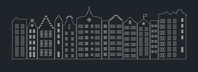 Silhouettes of European houses