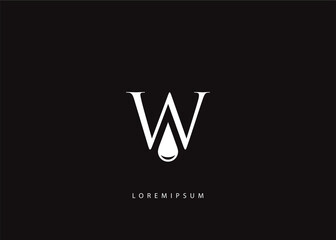 Letter W Drop water.  Drop Water Logo