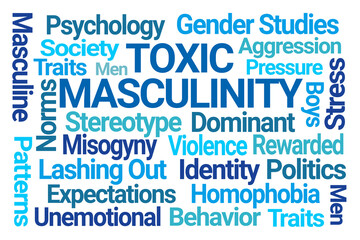 Toxic Masculinity Word Cloud on White Background