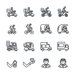 Delivery icon set/Flat icon set design, Out line vector icon set for design.