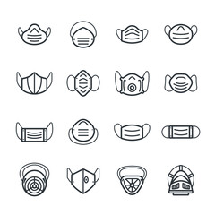Dust mask icon set/Flat icon set design, Out line vector icon set for design.