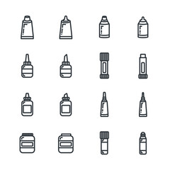 Glue icon set/Flat icon set design, Out line vector icon set for design.