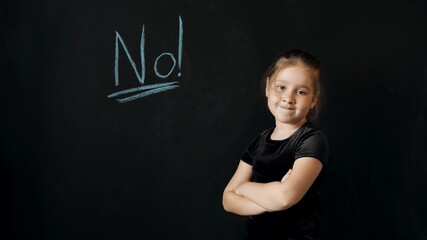 Young beautiful girl of preschool age shows the emotion 