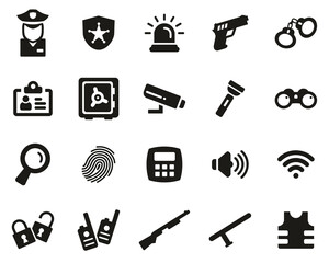 Security System & Equipment Icons Black & White Set Big