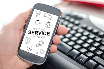 Service concept on a smartphone