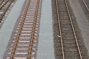 Fototapeta premium Rails to port of Nordenham, lower saxony