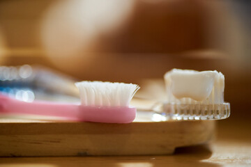 大人用と子供用の歯ブラシ・アップ