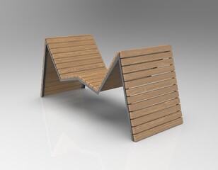 3d image of Bench Colwyn Bay Three v1