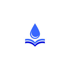 Fototapeta premium water drop with book logo design