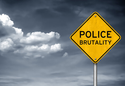 Police brutality - roadsign concept