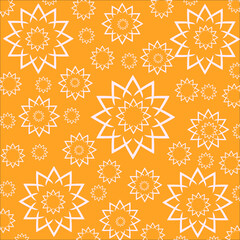 seamless pattern with snowflakes, flower pattern with yellow background