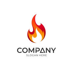 Fire simple logo design, flame vector illustration
