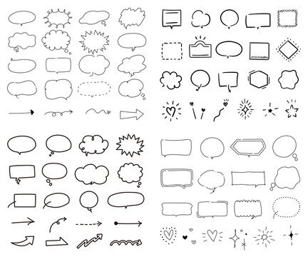 シンプルでおしゃれな手書きの吹き出し イラスト ふきだし Stock ベクター Adobe Stock