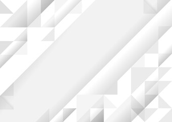 Fototapeta premium Abstract background white color geometric triangle shape. Graphic banner and advertising design layout.
