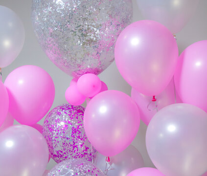 pink party balloons