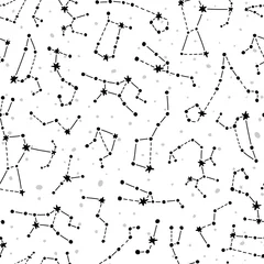 Gordijnen Planeetpatroon met sterrenbeelden en sterren. © Begin Again