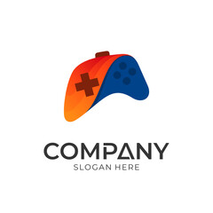 game joystick logo design, gaming controller logo template © Amelia