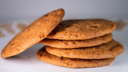 Close up of a stack of Butter Crunch Cookies 