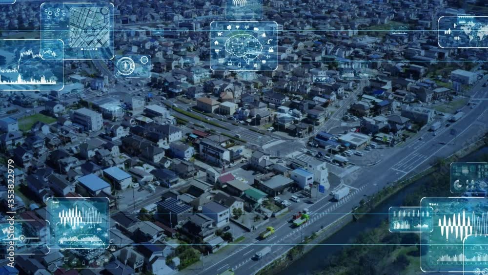 Poster smart city and communication network concept. 5g. iot (internet of things). telecommunication.
