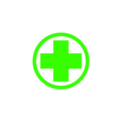 Medical Cross symbol of green color vector