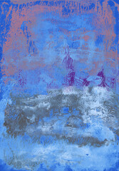 texture grunge colored gouache blue and violet turquoise cold frosty tones art hand drawn brush strokes natural winter