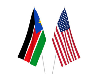America and Republic of South Sudan flags