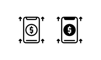 Money Dollar increase marketing digital Icon, Logo, Vector